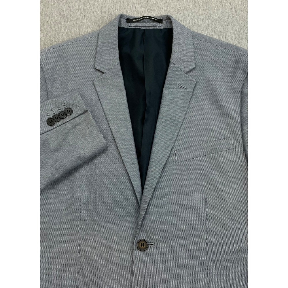 H&M Blazer Mens 38R Birdseye Cotton Blend Slim Fit 2-Button Elbow Patch